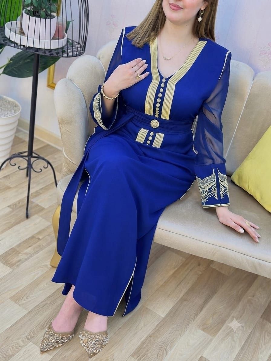 Ensemble Deux Pièces Traditionnel Moderne – Tunique Brodée & Pantalon Fluide