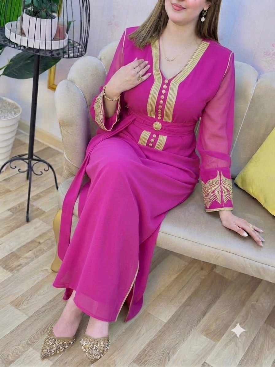 Ensemble Deux Pièces Traditionnel Moderne – Tunique Brodée & Pantalon Fluide