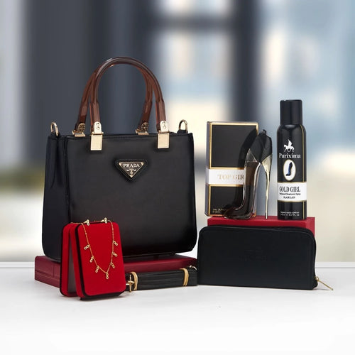 Coffret Cadeau Femme Prestige – Sac à Main Cabas, Pochette, Portefeuille & Brume