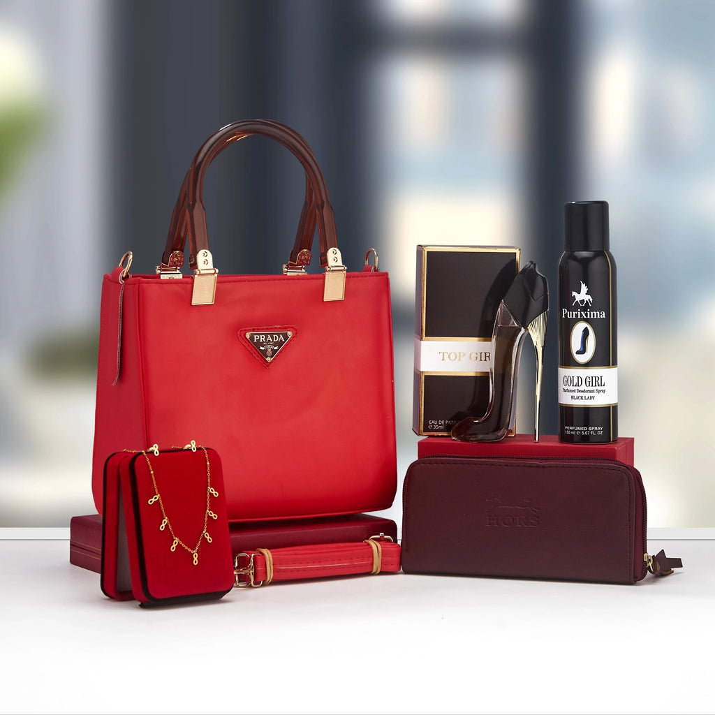 Coffret Cadeau Femme Prestige – Sac à Main Cabas, Pochette, Portefeuille & Brume